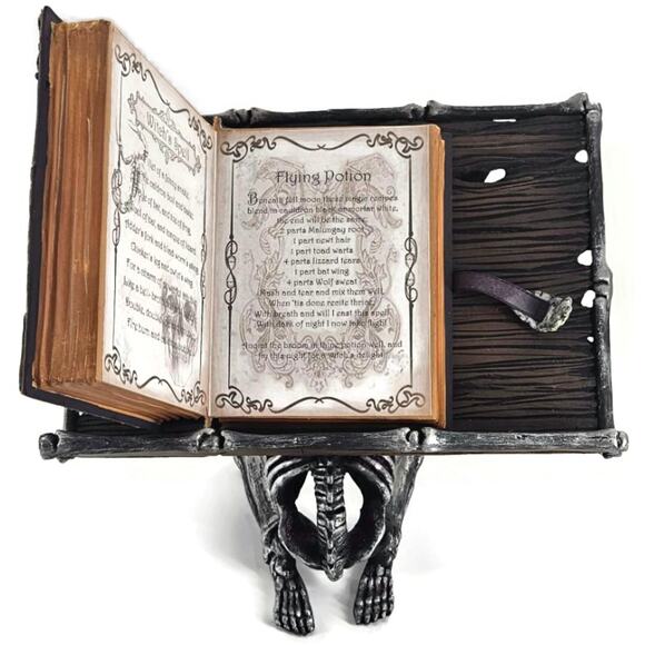 Katherine’s Collection Halloween Skeleton Spell Book Stand Gothic Home Decor - Picture 9 of 16